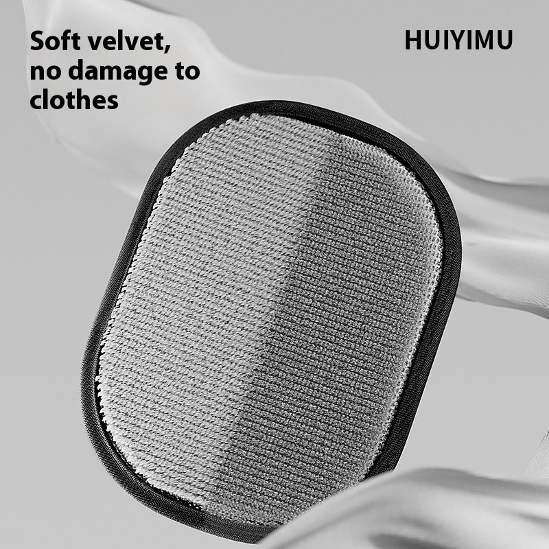 Bucciato cat hair cleaner and removal brush with textured surface for removing and adsorbing cat hair from furniture and clothing.
