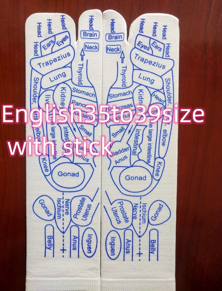 Bucciato foot reflexology socks with acupressure points for relieving tired feet and promoting foot physiotherapy.