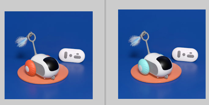 Interactive cat toy car from Bucciato with smart remote control, USB charging, and self-moving features for engaging pet play.