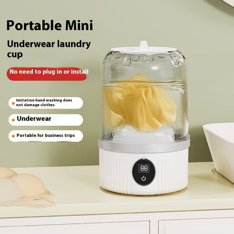 Small wireless underwear washing machine from Bucciato with compact design, ideal for quick laundry of delicate undergarments.
