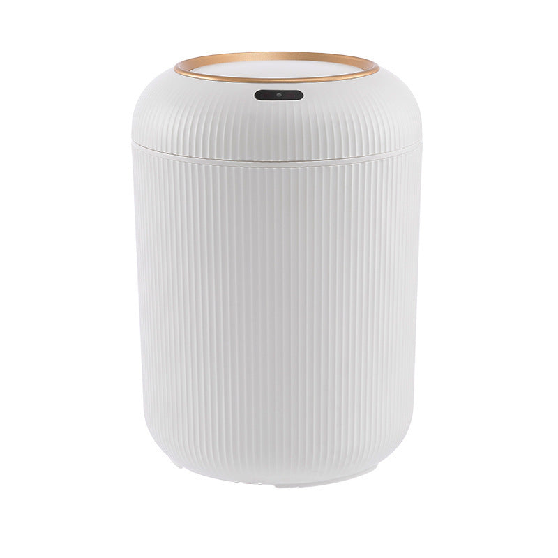Smart Inductive Ashbin Light Luxury Round High Leg Kitchen Bathroom Living Room Bedroom Automatic Flip Large Toilet Pail