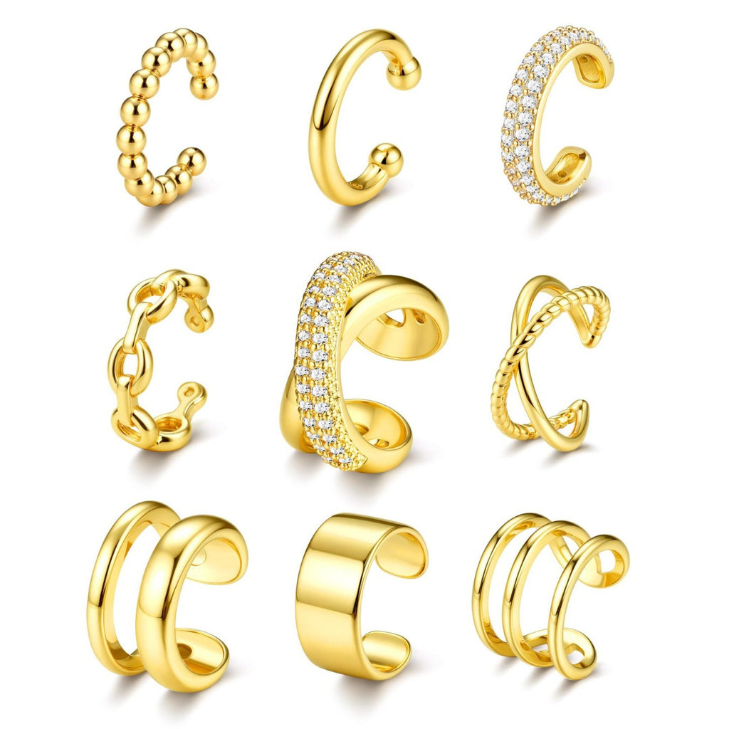 Ohrklemmen-Set mit galvanisierten Zirkonia für Damen