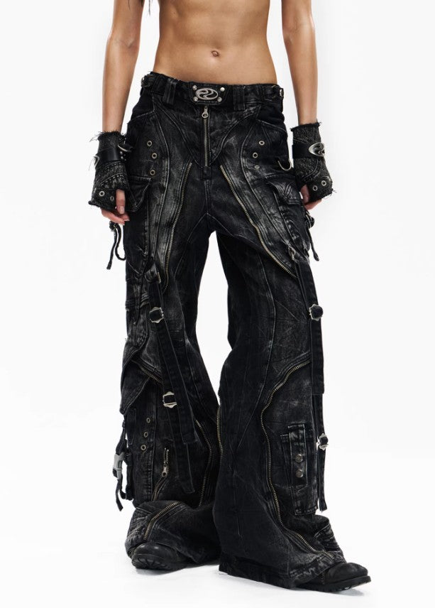 Adjustable Tactical Strap Workwear Jeans