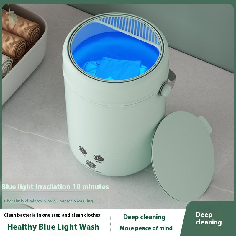 Portable Mini Turbo Automatic Washing Machine by Bucciato, compact appliance with control panel and drum for quick laundry cleaning.