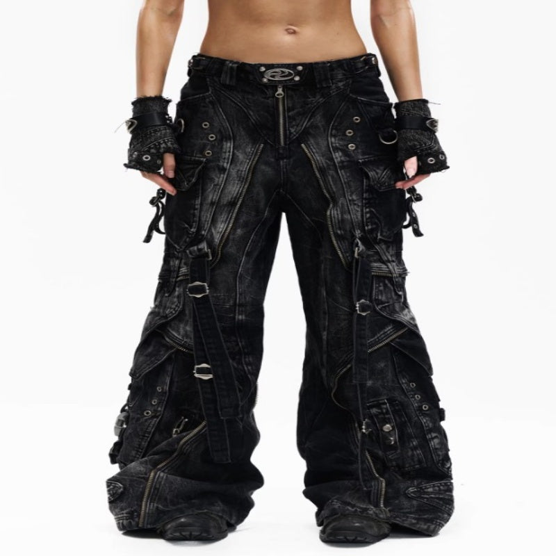 Adjustable Tactical Strap Workwear Jeans