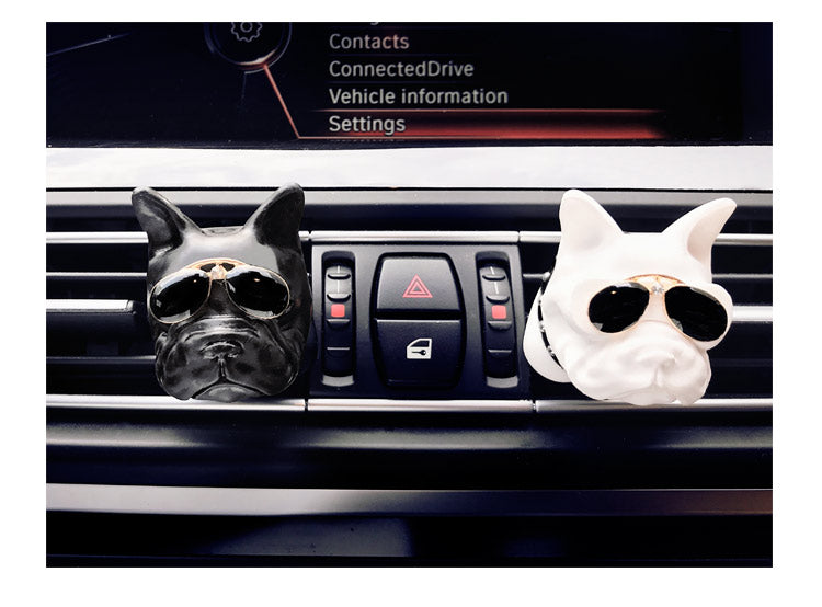 Bucciato car air outlet perfume clip attached to vehicle air vent, freshening the car interior with a stylish air freshener.