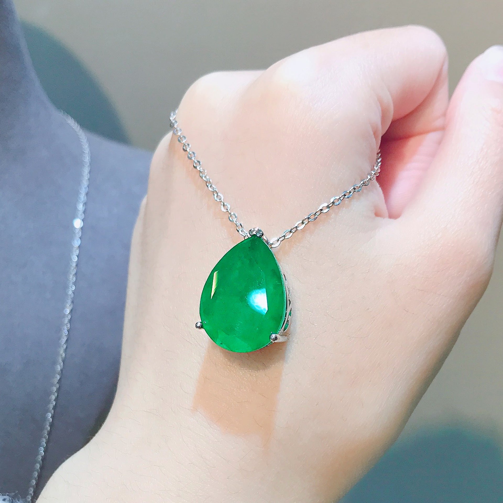 Emerald Paraiba Pear-shaped Earrings