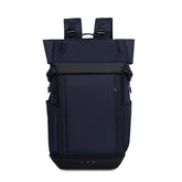 Multi-functional leisure backpack for men in black with multiple compartments, adjustable straps, and Bucciato branding.
