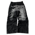 Herren-Hose mit Retro-Buchstabenprint, minimalistisch, weitem Bein