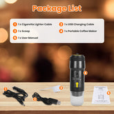 Portable electric espresso machine by Bucciato, cordless self-heating coffee maker with anti-dry burn, suitable for ground coffee and capsules.
