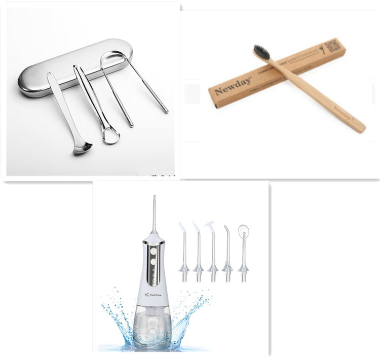 Portable electric water flossing machine from Bucciato, compact household device for effective oral hygiene and dental cleaning.