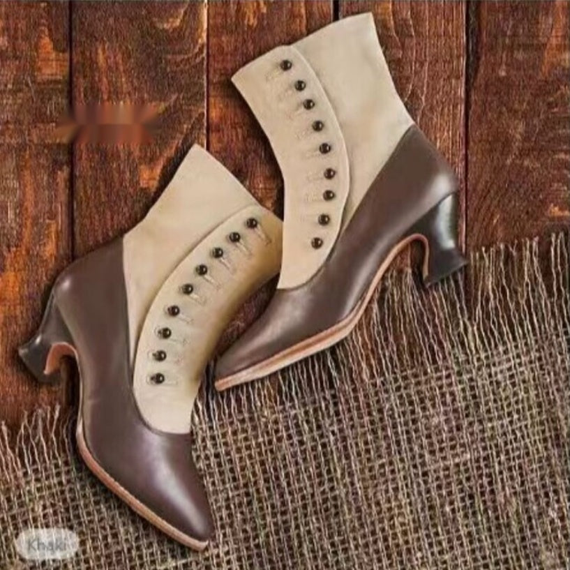 Pointed-toe Horseshoe-heel Mid-heel Women's Boots