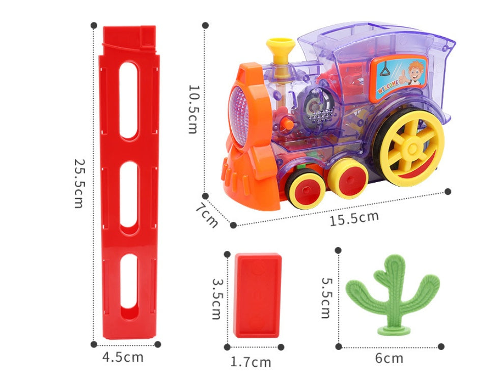 Domino-Zugspielzeug, Babyspielzeug, Auto-Puzzle, automatische Freigabe, Lizenzierung, elektrische Bausteine, Zugspielzeug