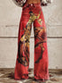 Loose-fit flared denim jeans with retro print by Bucciato, showcasing stylish, vintage-inspired luxury women&