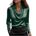 Women's Solid-Color Loose, Simple Boat-Neck Shirt