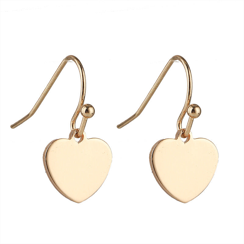 Classic Ball-Hook Geometric Lightning Heart Earrings