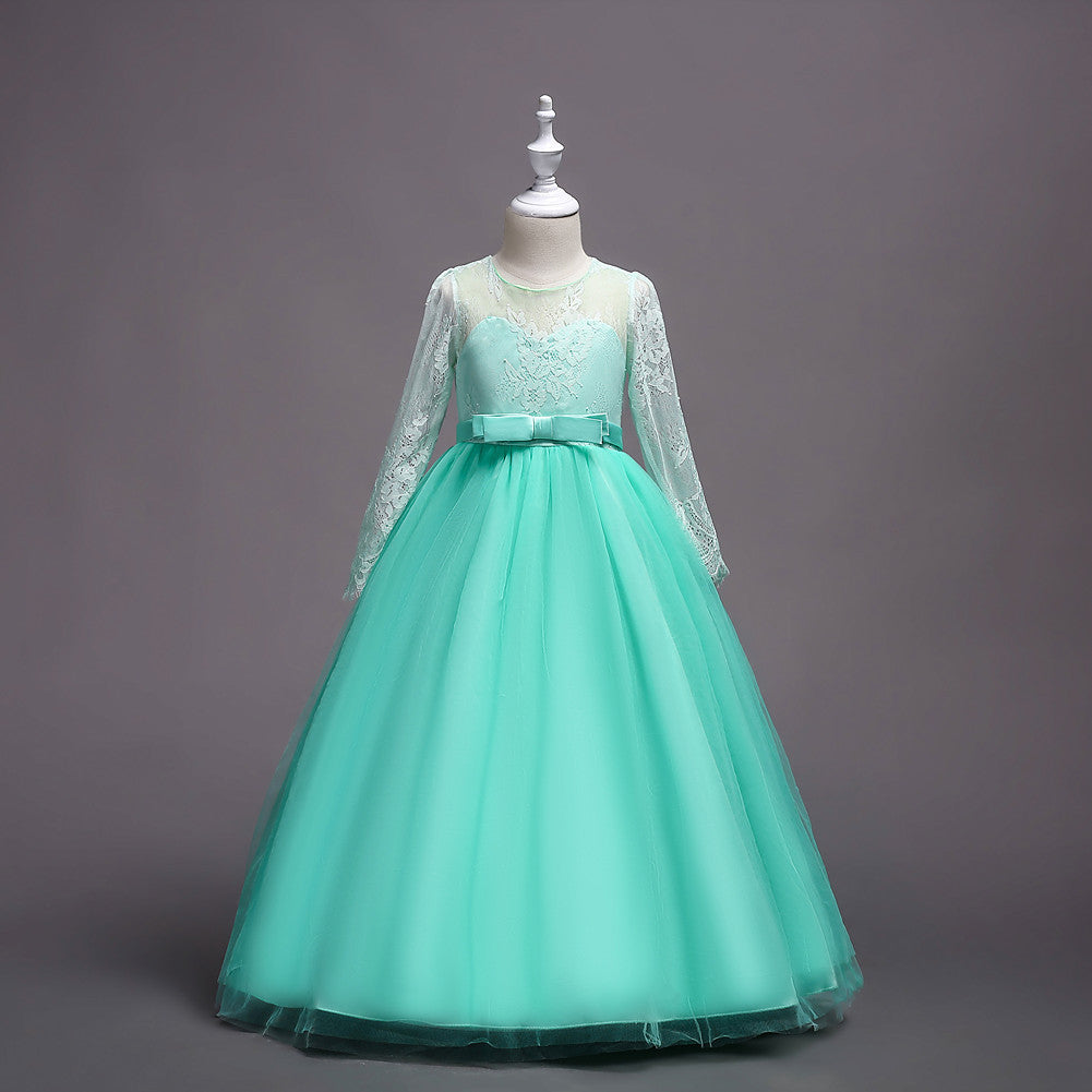 Kids Long Flower Girl Dress