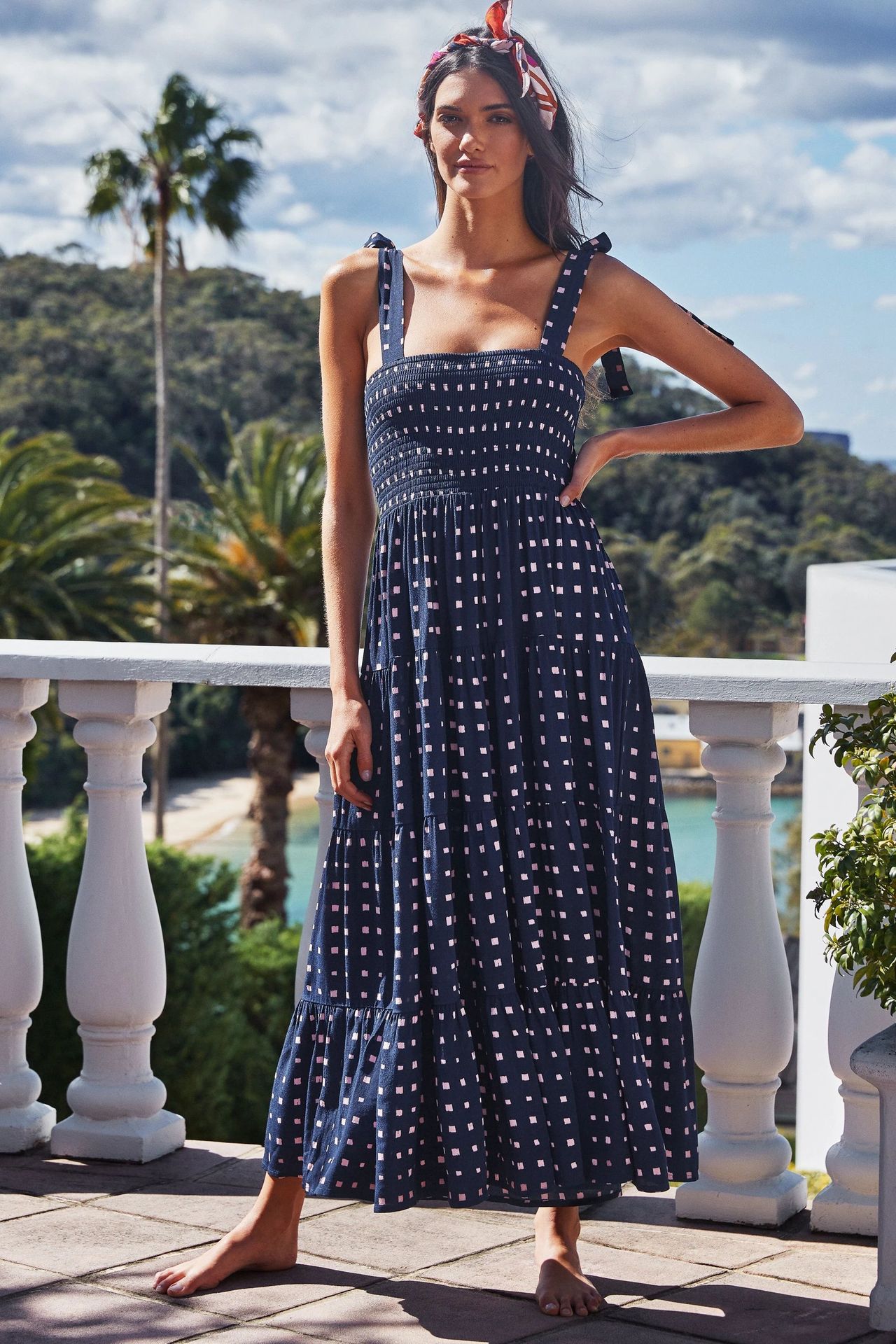 Womens Printed Long Slip Dress