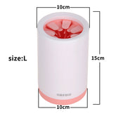 Soft silicone pet paw cleaner cup for washing and grooming pets, featuring a gentle paw scrubber and easy-to-use design.