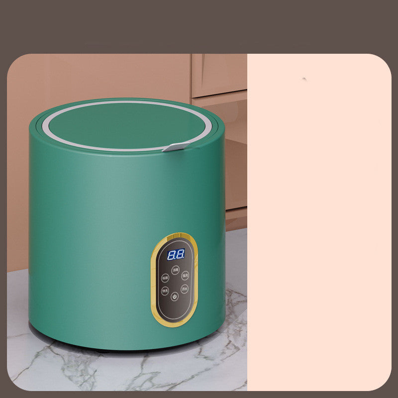 Small Mini Automatic Washing Machine for children, compact white appliance with control panel, suitable for children&