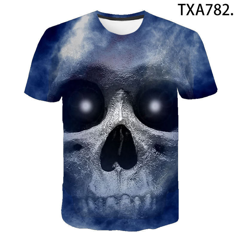 Skull Kamen Rider W 3D Digital Print Round Neck Men's And Women's T-Shirt