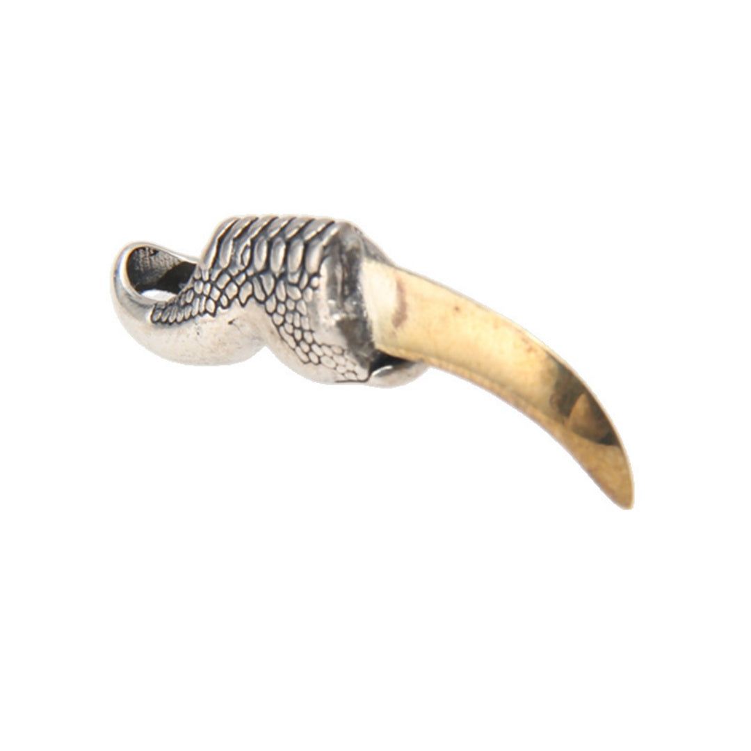 925 Sterling Silver Vintage Style Dinosaur Eagle Claw Gold Pendant