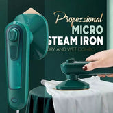 Portable handheld garment ironing machine by Bucciato, small electric mini iron with steam for travel and household use.