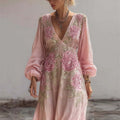 Womens Retro Loose-fitting Dress