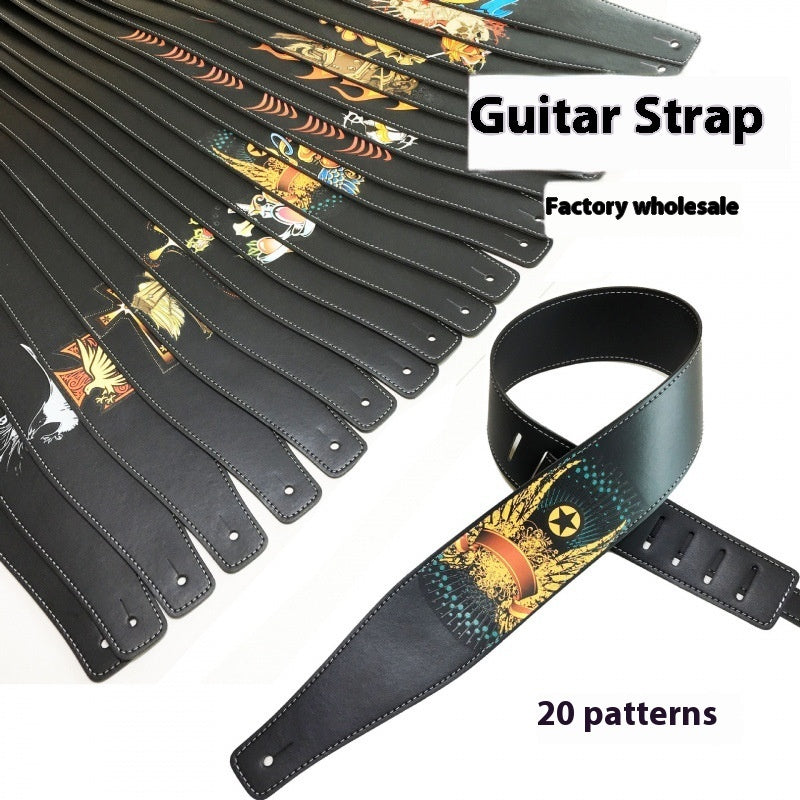 Farbbedruckter Schultergurt für Folk-Gitarren, Musikinstrumentenzubehör