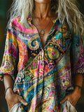 Loose-fitting Digital-print Cardigan Summer Casual Shirt