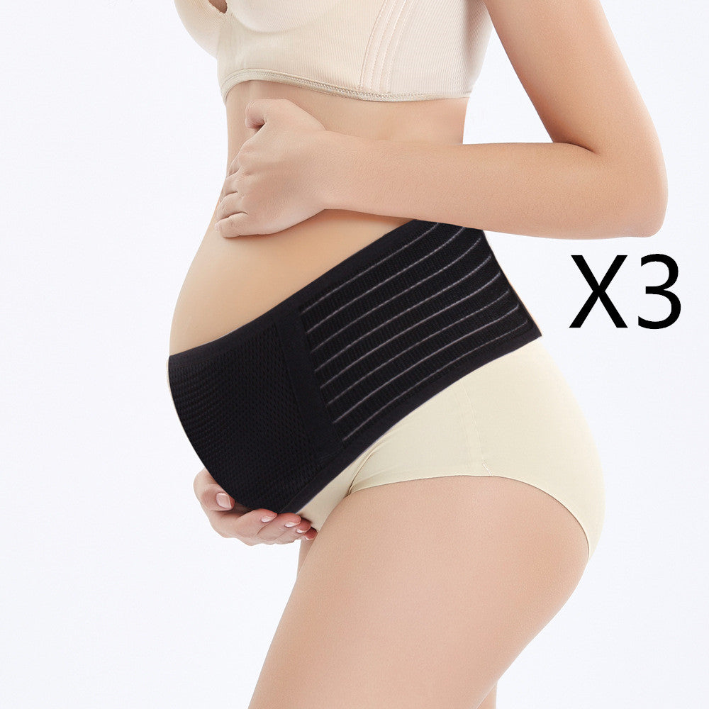 Mid-pregnancy abdominal support belt from Bucciato, shown on a pregnant woman, providing gentle support for the belly during pregnancy.