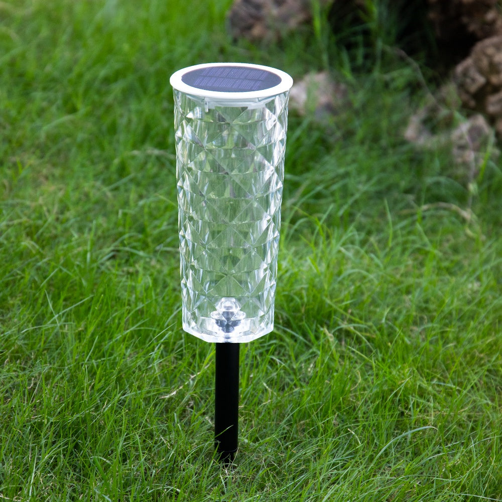 Solar-Gartenlampe mit 10 Farbwechseln, Kristalllampe in Rosenform, LED-Licht für romantische Diamantatmosphäre.