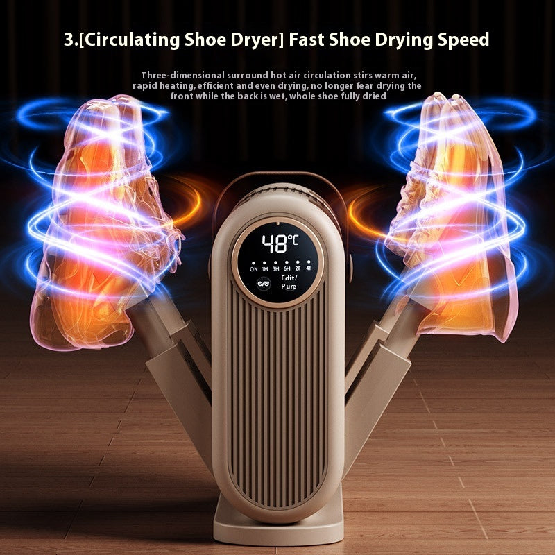Portable foldable Bucciato electric shoes dryer with quick-drying design, compact and easy to store for drying shoes on the go
