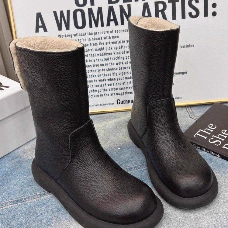 Stilvolle Damen-Schneestiefel mit rutschfester, dicker Sohle