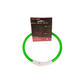 USB rechargeable pet flashing collar with glowing LED light, safety collar for night walking, electric dog collar, neon glow.