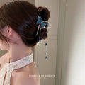 MidRange Womens DiamondEncrusted Embroidered Butterfly Tassel Earrings A Lightly Luxurious HighEnd Accessory