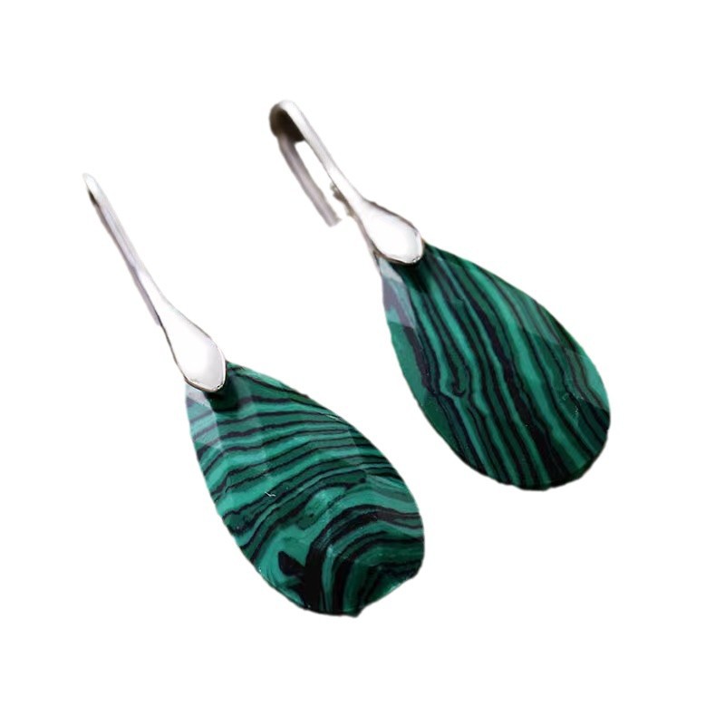 Simple High-quality Natural Tigers Eye Pendant Earrings