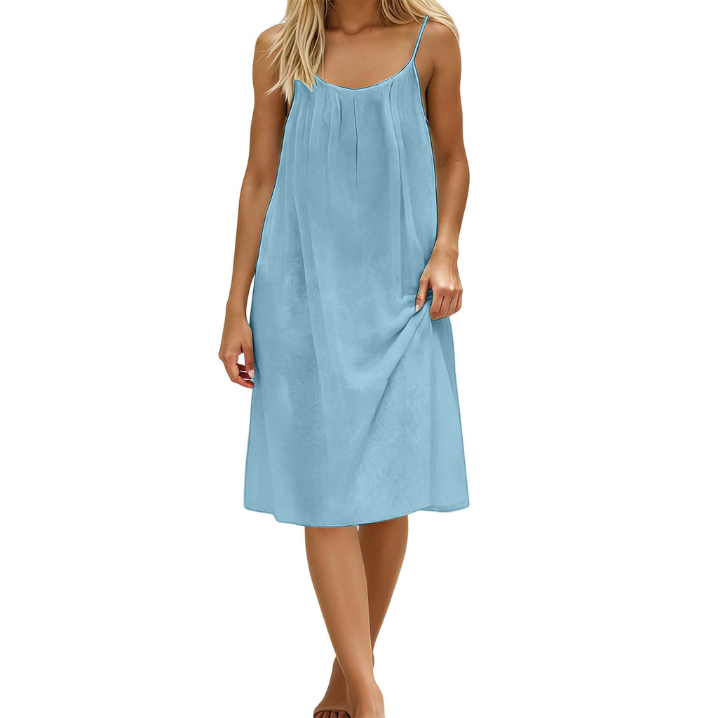 Kleid aus Eisseide und Leinen, Damenmode in großen Größen