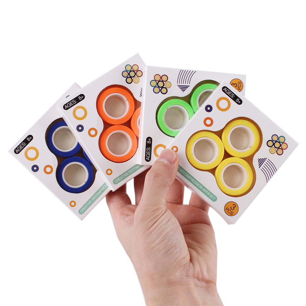 Anti-Stress Magnetic Rings Fidget Unzip Toy Magic RingTools