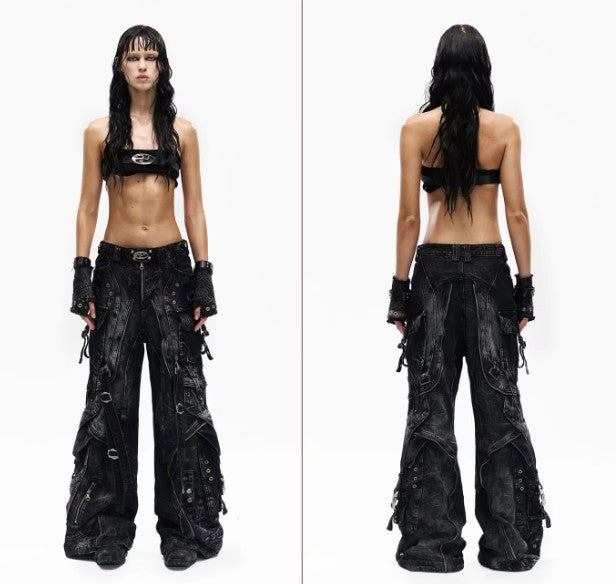 Adjustable Tactical Strap Workwear Jeans