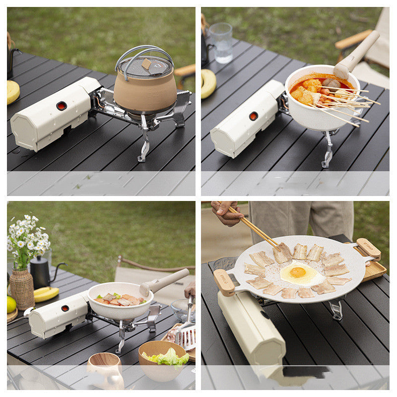 Camping-Gaskocher, tragbarer Faltkassettenkocher, Outdoor-Wander-Grill, Reisekocher, Gasbrenner, Speisenerwärmer, Küchenhelfer