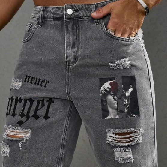 Herren-Shorts mit Buchstabenprint „Do The Old Cowboy“
