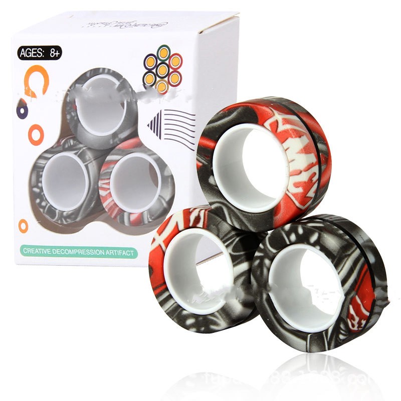 Anti-Stress Magnetic Rings Fidget Unzip Toy Magic RingTools