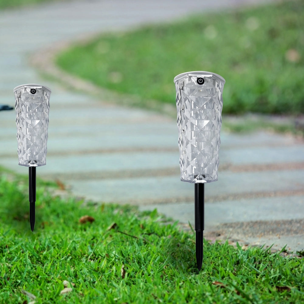 Solar-Gartenlampe mit 10 Farbwechseln, Kristalllampe in Rosenform, LED-Licht für romantische Diamantatmosphäre.