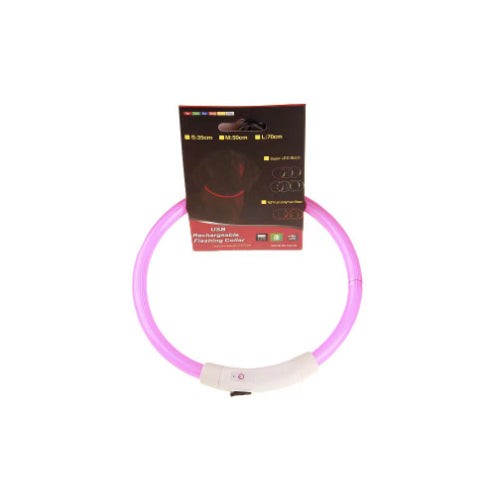 USB rechargeable pet flashing collar with glowing LED light, safety collar for night walking, electric collar for dogs.