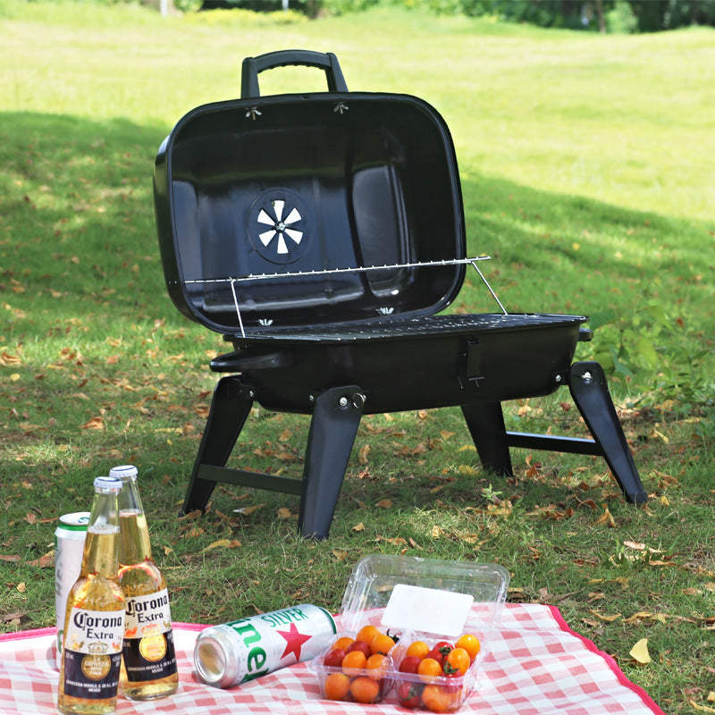 Tragbarer, faltbarer kleiner Hamburger-Grill