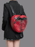 Dark gothic leather belt chain strap bow backpack featuring a stylish leather design with metal chain accents and bow detail.