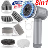 Rechargeable electric cordless cleaning brush with spinning scrub head, ideal for bathroom and kitchen cleaning tasks.