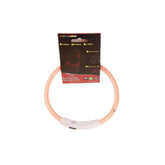 USB rechargeable glowing pet flashing collar with safety light and neon design for night walks on dogs.