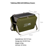 Portable outdoor mini barbecue oven, foldable design, compact and lightweight for outdoor cooking, from Bucciato Multi-Product Store.